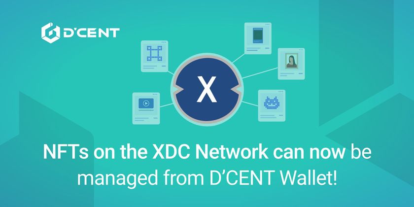 Cover image for NFTs on the XDC Network can now be managed from D’CENT Wallet!