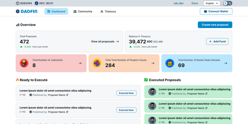 Cover image for [Informative] Exclusive Preview: DAOFIN Platform for XDC Network – Share Your Feedback!