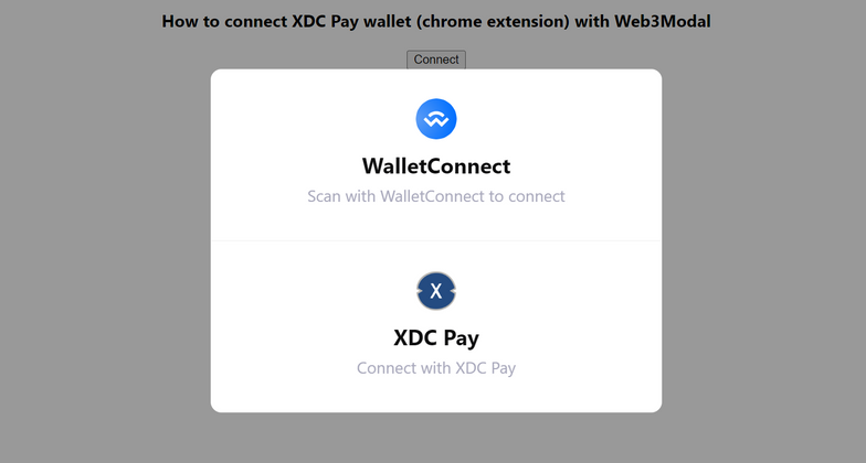 Cover image for How to connect XDC Pay wallet (chrome extension) with Web3Modal