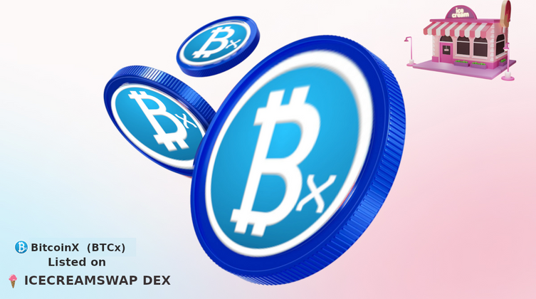 Cover image for BITCOINX NOW LISTED ON ICECREAMSWAP (Trade & Farm).