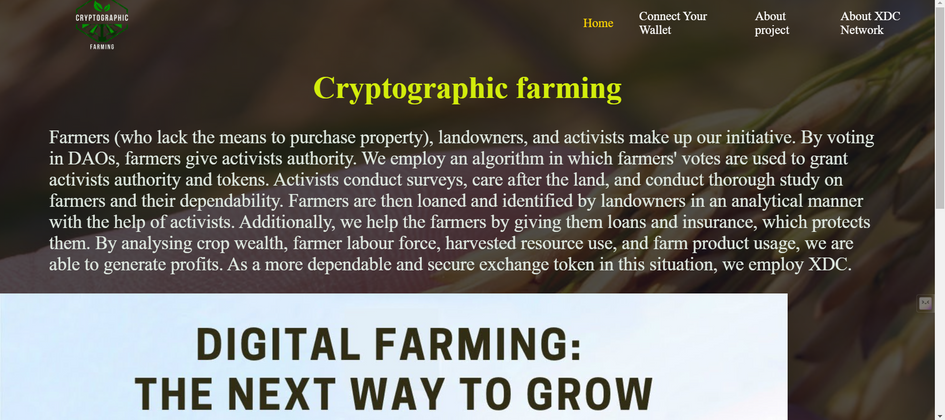 Cover image for [HackVerse] Cryptographic Farming - An XDC website for farmers