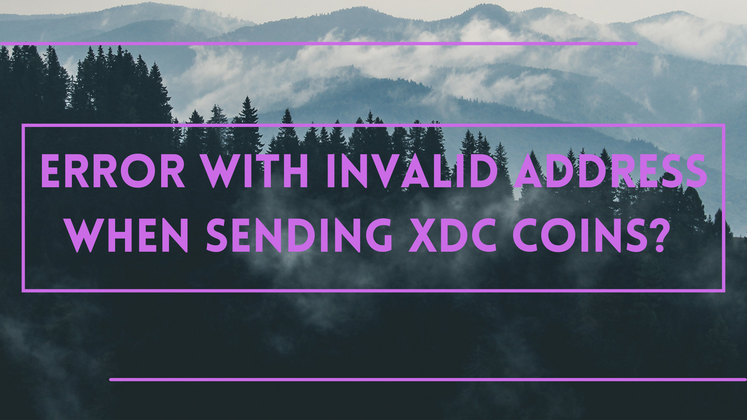 Cover image for ERROR WITH INVALID ADDRESS WHEN SENDING XDC COINS? 