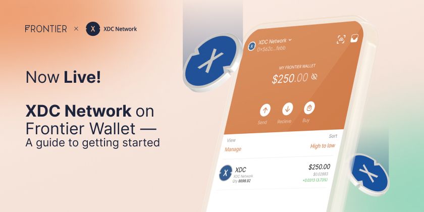 Cover image for Now Live! XDC Network on Frontier Wallet — A guide to getting started
