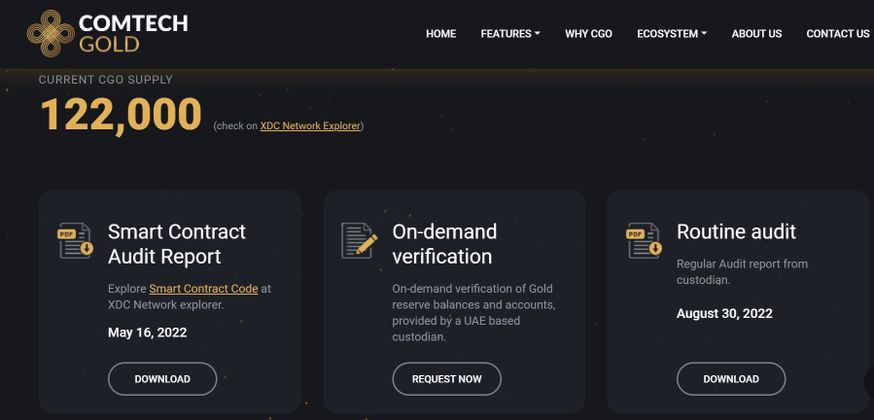 Cover image for ComTech Gold CGO provide Reserve Transparency of Gold. (Non-Tech)
