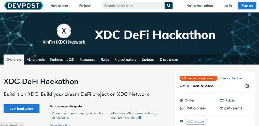 Cover image for Online DeFi Hackathon Starting October 11 with Prize Pool of $51000
