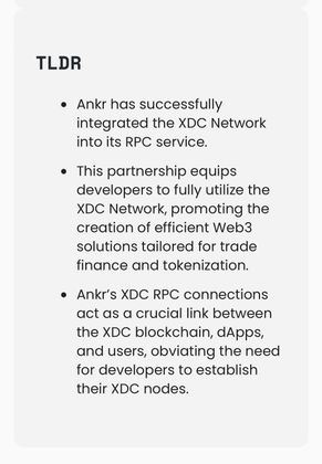 Cover image for [Informative] ANKR onboards to Host Managed RPC Services on XDC Network