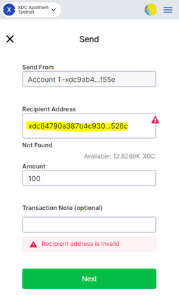 Cover image for [Closed]XDCPay Address Selection Issue: Selected address from the dropdown option is Invalid